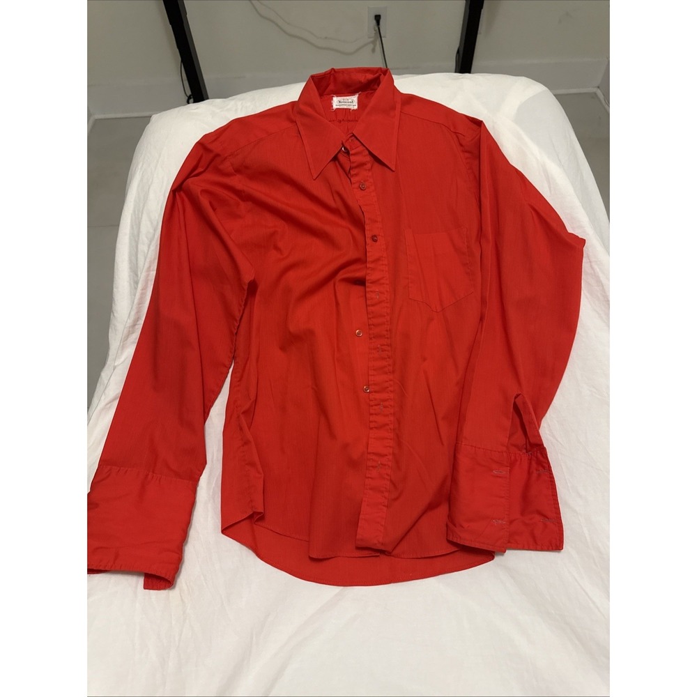 Men's Kenwood form fitter red vintage button up long sleeve rare mint
